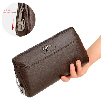 barbati PU sac de mână notecase codul de securitate de blocare geanta multifunctionala wallet afaceri de agrement