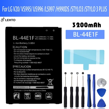 BL-44E1F Baterie Pentru LG V20 VS995 US996 LS997 H990DS STYLO3 STYLO 3 PLUS BL 44E1F Original Capacitate Baterii de Telefon Bateria