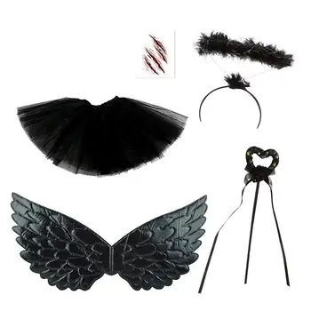 Black Angel Costum Pentru Copii Devil Angel Set Costum Pentru Halloween Cosplay Tematice Dress Up Seturi Pentru Halloween, Carnaval Etapă