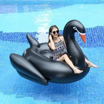 Black Swan Stil de Apa Gonflabila Plutitoare Rând Adult Gonflabile Lebădă Plutind Pat Gonflabil Swan Montare pentru Copii Adulți Petrecere