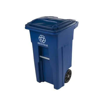 Blue Container de Reciclare cu Roți și Capac, 32 Litri