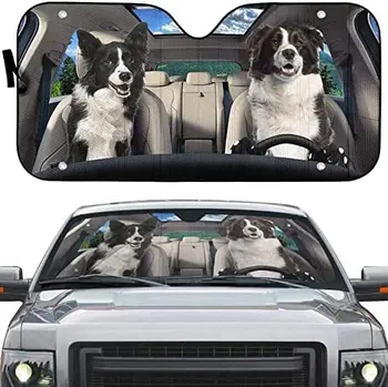 Border Collie Câine Driver Model Auto Parasolar Parbriz Anti-UV Bloc Parasolar Rabatabil Parasolar Interior Protector Accesorii
