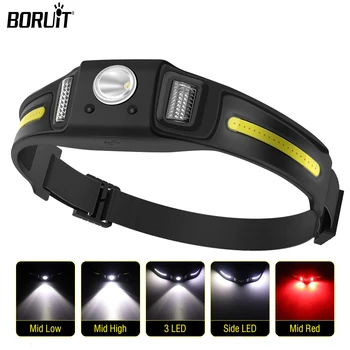BORUiT GT30 LED Far Profitabilă Senzor Faruri Impermeabil USB-C Reîncărcabilă Cap Lanterna Lumini de Lucru Pescuit de Noapte lampa