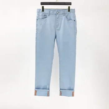 Brand de lux pentru Bărbați Blugi de Înaltă calitate, Cer Albastru Casual picior Drept Pantaloni de Vara Noua Moda Streetwear Stil coreean de sex Masculin Pantaloni