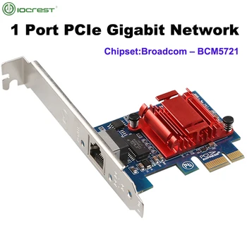 Broadcom Chip 1 Port PCIe Gigabit 1Gbps NIC Adaptor placa de Retea 10/100/1000 Mbps Singur RJ45 Lan Controller BCM5721 Chipset