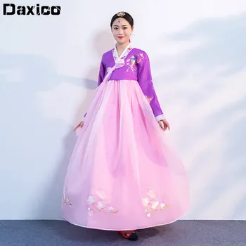 Broderie Tradițională Hanbok Rochie De Femei Ortodoxe Curtea Palatului Nunta Îmbrăcăminte Coreeană Vechi Princess Rochii Dans