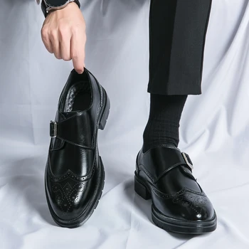Bărbați Mocasini Pantofi Rotund Toe Catarama Curea Maro Negru Pantofi de Afaceri pentru Barbati cu Transport Gratuit Dimensiune 38-46 Rochie Pantofi pentru Bărbați