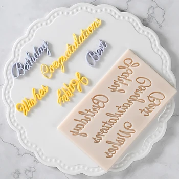 Cakesmile mucegai Silicon pentru flipping zahăr ciocolată DIY decorare tort mucegai，alfabetul englez mucegai ， cele mai Bune urări congratulati
