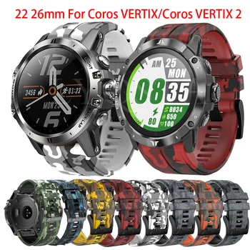 Camuflaj Silicon Watchband Pentru COROS Vertix 2 Brățară Pentru Garmin Fenix 6X 6Pro 5 5X + 7X 3 HR Epix 26 22mm Quickfit Curea