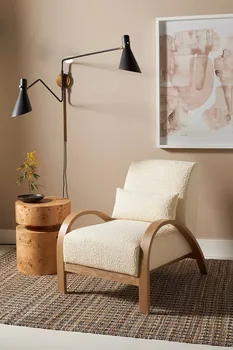 Canapea Single, cu un Singur scaun, stil Minimalist, lumina lux, Lambswool tesatura, mai Gros și mai mare perna