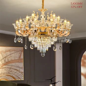 Candelabre contemporane Lampă de Aur de Lux LED Lumanare de Cristal Pandantiv Corpuri de iluminat pentru Casa Living Dormitor