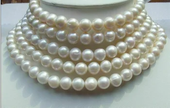 Cantitate mare de AAA 9-10mm rotund autentic AKOYA alb colier de perle cu 100 de 