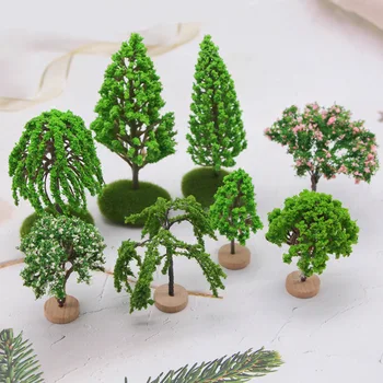 Casă De Păpuși În Miniatură Mini Grădină De Simulare Copac Peisaj De Constructii Din Plastic Model Copac Micro Peisaj Scenă De Producție Materiale