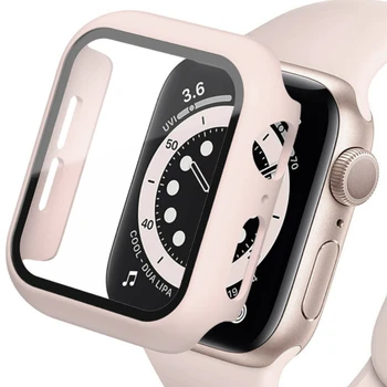 Ceas de caz pentru Apple Watch caz 8 7 45mm 41mm anti-picătură capac sticla iWatch 6 5 4 3 SE 44mm 42mm 40mm 38mm