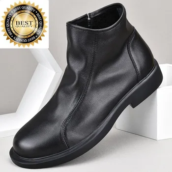 chelsea Anglia stil mens cizme de moda de brand designer de pantofi negri din piele cizme de cowboy frumos glezna botas masculinas