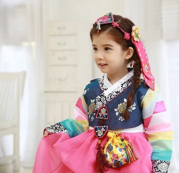 Copii Brodate Coreeană Hanbok Rochie Tradițională Palat De Nuntă Imbracaminte Fete Printesa Rochie De Petrecere De Dans Costume Cosplay