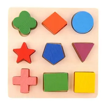 Copii Pentru Copii Din Lemn Geometrie Bloc Puzzle-Uri Pentru Copii Cognitive Jucărie De Învățare Timpurie Jucărie De Învățământ Pentru Copii Cadouri