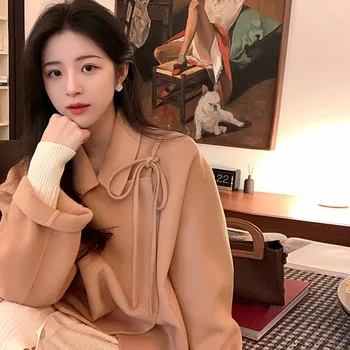 Coreeană Stil Elegant de Femei 100% Lână Sacou Îmbrăcăminte exterioară Dulce Doamnelor Licitație Toamna Iarna Dublu Strat Cașmir Haine de Epocă