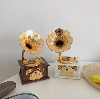 Creative Europene Gramofon Model De Caseta De Muzică Retro Music Box De Înregistrare De Acasă Living, Bar, Birou De Decorare De Cadouri Ornamente