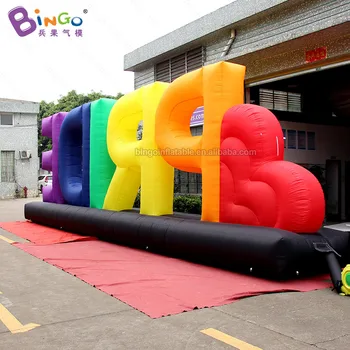 Culoare 12x3 metri gonflabile scrisoare de perete pentru activități în aer liber de decorare / alfabetul baloane, jucarii
