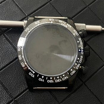 Culoare negru de Caz potrivit pentru VK63 cuarț circulație 39MM caz de oțel inoxidabil accesorii ceas Bezel Ceramica