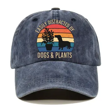 Câinii Plante Distractiv Dificultate Spălat Șapcă Albastră,Amuzant Cadou de Pensionare pentru Bărbați și Femei