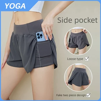 De Brand Nou Etichetat Doamnelor Două Piese Pocket Yoga Pantaloni Talie Mare Întindere De Sport De Fitness, Pantaloni Scurți De Ciclism, Tenis, Golf, Fuste