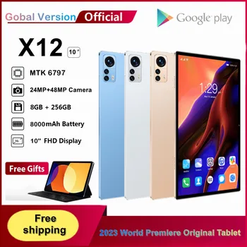 De Vânzare la cald 2023 Global Firmware x12 Tableta Android 12 MTK6797 Tableta de 10Inch 120Hz WQHD+display 8GB 256GB 8000mAh Baterie 5G Tabtop