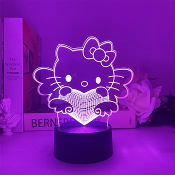 Desene Animate Sanrio Hello Kitty Melodia Mea Kuromi Lumina De Noapte 7 Colorat Lumina-Cutie Dormitor Drăguț Mini Lampa De Birou Dormitor Fete Acasă Cadou