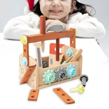 Din lemn pentru Copii Set Cadou Set de scule Dezvoltă Abilitățile Motorii Fine de Lemn Banc Instrument de Jucărie de Construcție din Lemn Jucărie pentru Copii