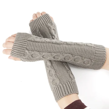 Doamnelor Țesute Model Jumătate-deget Mănuși Femei Tricotat cu un Deget Cald Bratul Mid-lungime Mănuși de Degete