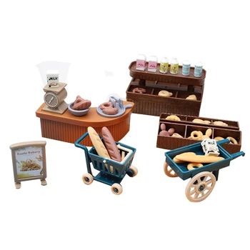 Drăguț Mini-Brutărie Decor Simulare Magazin De Păpuși Lapte Pâine Carucior Copii Casă De Joacă Jucării De Decor