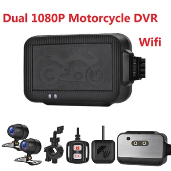 Dual 1080P Motocicleta Dashcam Wifi Camera Video Recorder DVR Sistem Impermeabil cu Fir Bucla de Control Record G-Senzor de Nici un Ecran