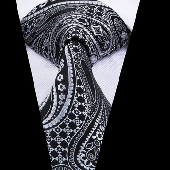 Dubulle Negru Argintiu Paisley 2023 Nunta De Mătase Elegent Cravata Pentru Barbati, Cadou Barbati Cravata De Afaceri De Moda Petrecere Dropshiping Designer