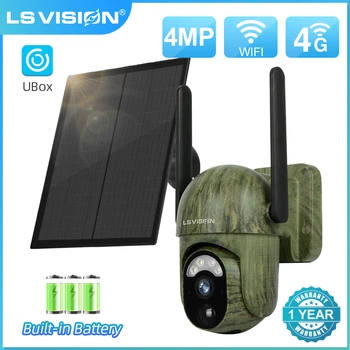 E VIZIUNEA 2K 4G Solar, Camera de Securitate Wireless în aer liber 4MP WiFi Umane/Animale de Detectare Baterii IP66 rezistent la apa CCTV Cam