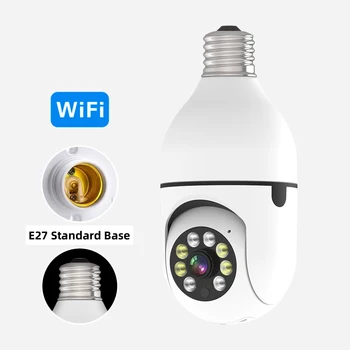 E27 Bec Supraveghere Wireless Wifi Camera Viziune De Noapte Auto Omului De Urmărire Acasă Video Panoramic De Protecție De Securitate Monitor