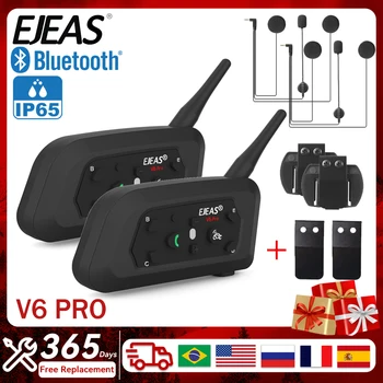 EJEAS V6 PRO Casca Motocicleta Interfon 6Riders Bluetooth5.0 Căști 1500M Comunicare Interfon Impermeabil Inginer Arbitru