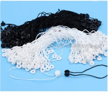 En-gros 1000pcs/lot șir de etanșare îmbrăcăminte hang tag șir de cabluri etichete sigiliu alb negru sigiliu rotund transport gratuit SEAL-003