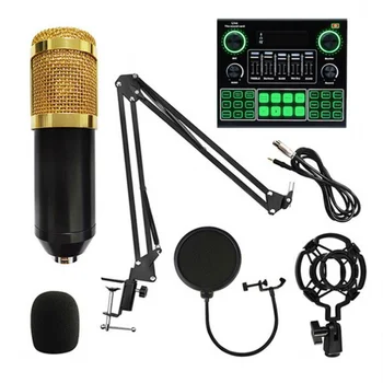 En-Gros Profesional De Microfon Cu Condensator Placa De Sunet Setat Pentru Transmisia Live De Înregistrare Podcast Echipamente