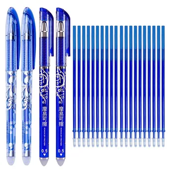 Erasable Pen Set de 0,5 mm Vârful Acului Gel Pixuri cu Cerneală Rezerve Tije Scrie Șterge Lavabil Mâner Pentru Școală, Rechizite de Birou