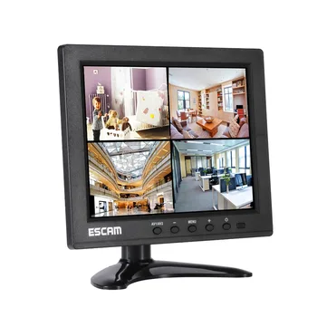 ESCAM T08 8 Inch 4 Split TFT LCD Monitor VGA HDMI AV BNC Intrare USB Pentru CCTV aparat de Fotografiat