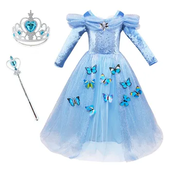 Fată Costum Cenusareasa Pentru Copii Petrecere De Ziua Fantezie Fluture Cosplay Printesa Rochie De Copil Fata De Crăciun Dress