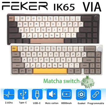 Feker IK65 3Modes PRIN Wireless Tastatură Mecanică Bluetooth 2.4 G Matcha Comutator Hot Swap Garnitura PBT Taste RGB Buton de Tastatură