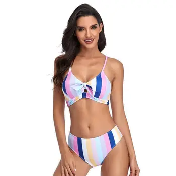 Femei Cu Dungi Bikini Push-Up Brazilian Bikini Din Două Piese Bikini De Costume De Baie Costume De Baie De Vară, De Plajă, Îmbrăcăminte Costum De Baie