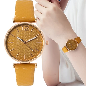 Femei de moda Ceas de Mână din Piele Curea de Alge marine Textura Temperament Ceas pentru Femei Cuarț Ceas de mână pentru Femei Ceas