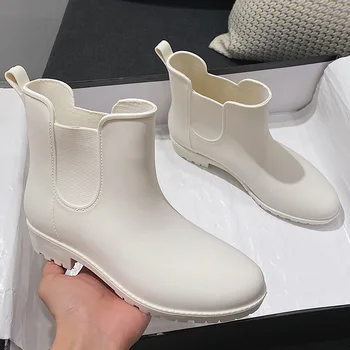 Femei Galoși Îngroșat Catifea Apă Caldă Pantofi Tub Scurt Cizme de Ploaie Femei Stil de Moda de Îmbrăcăminte Non-alunecare de Cauciuc Pantofi