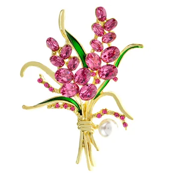 Femeile Brosa Romantic Cristal buchet de Flori Ace de Rever OL Accesorii spic de grâu Justifica Cadouri de Lux Bijuterii