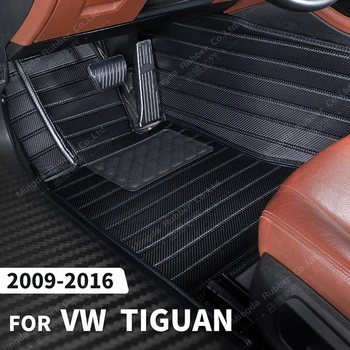 Fibra de Carbon Covorase Pentru Volkswagen VW TIGUAN 2009 2010 2011 2012 2013 2014 2015 2016 Picior de Covoare Auto Interior Accesorii