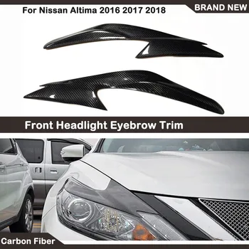 Fibra De Carbon Faruri Masina Spranceana Pleoapa Far Tapiterie Frontal Lumina Capacul De Frunte Autocolant Pentru Nissan Altima 2016 2017 2018