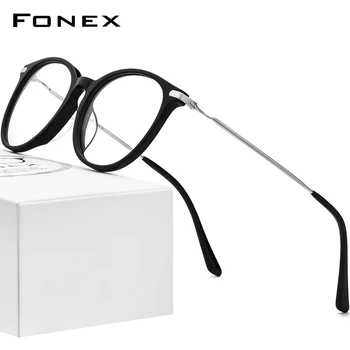 FONEX Titan Optice Ochelari Cadru Bărbați 2021 Retro Rotund Ochelari baza de Prescriptie medicala Femei Miopie Acetat de Ochelari de vedere Ochelari de F85670